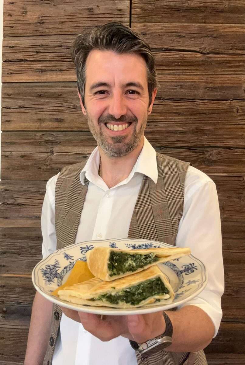 Crescioni con hojas de amapola — receta romañola a la plancha